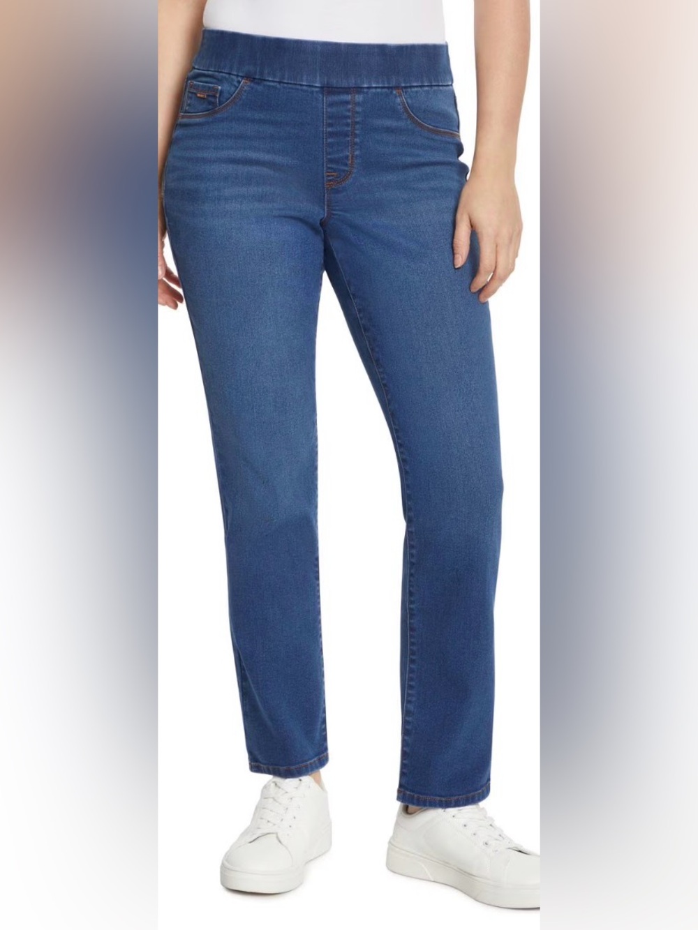 Nine West Straight-Leg Stretch Jeans in Blue